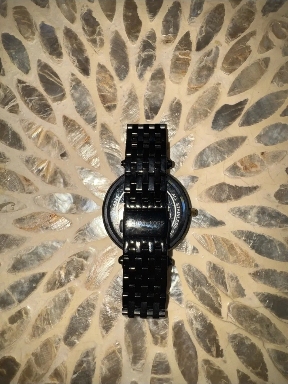 Michael Kors MK-3322 Black & Gold Crystal Bezel Stainless Steel Watch